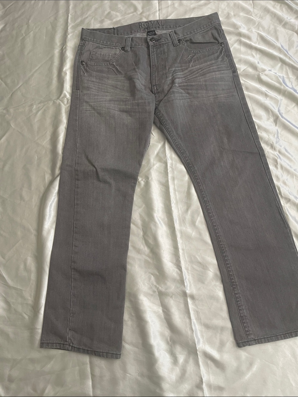 Royalty For Me Men's Gray Straight Jeans